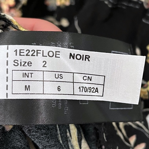 Ba&sh Floe Floral Midi Peasant Dress V Neck Short Sleeve Pleated - Picture 10 of 12